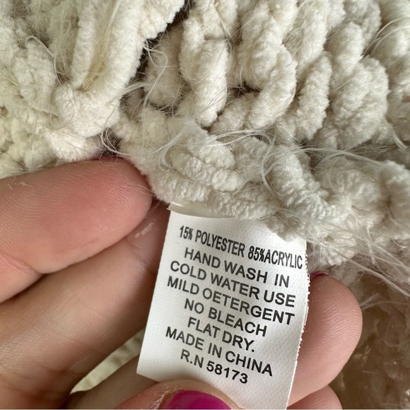 RAGA Madeline High Neck Knit Sweater Chunky Knit Pullover White Size Medium - Picture 4 of 7